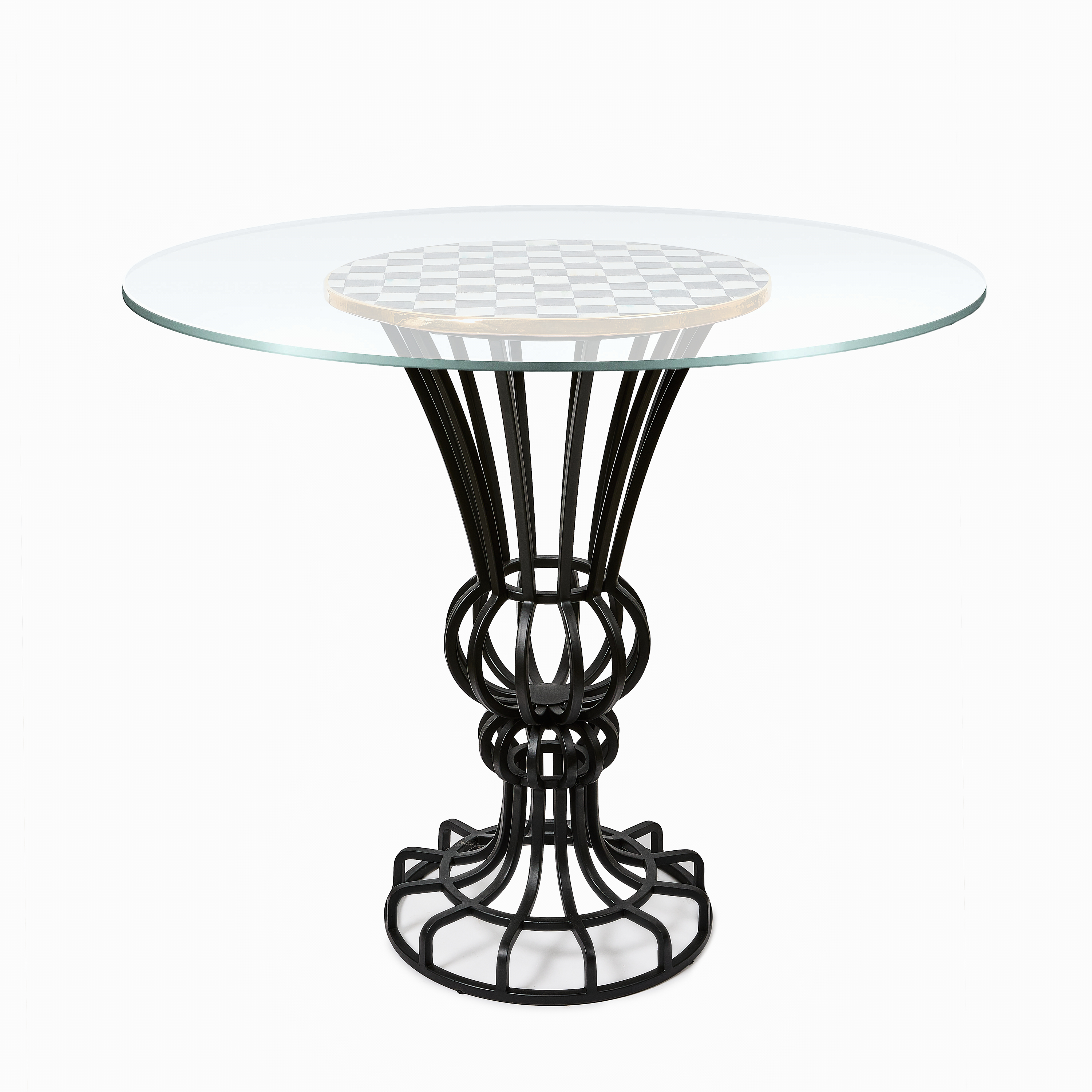 MacKenzie-Childs Courtly Check Pedestal Accent Table - Thumbnail 5