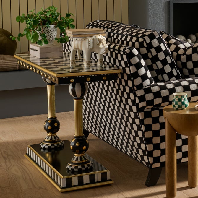 Courtly Brass & Ceramic Console Table image number 1