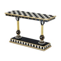 Courtly Brass & Ceramic Console Table