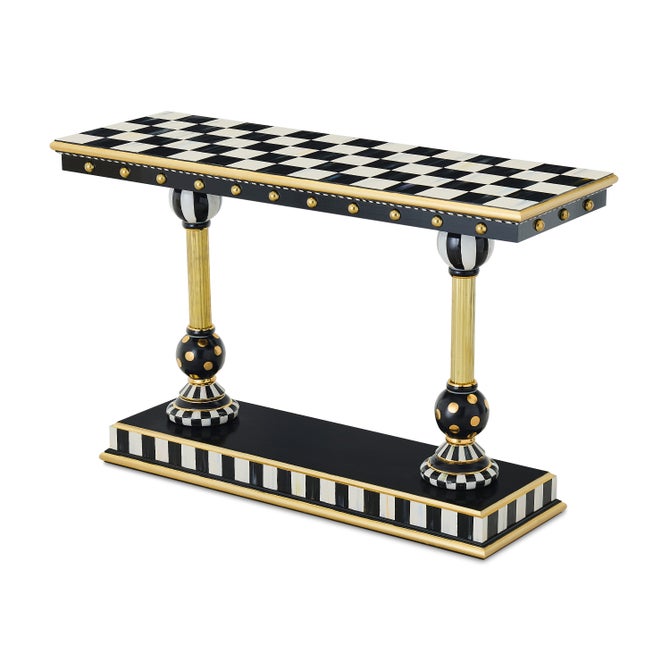 Courtly Brass & Ceramic Console Table image number 2