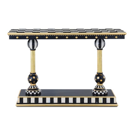 Courtly Brass & Ceramic Console Table