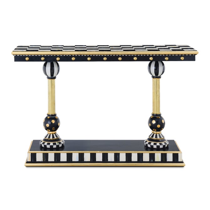 Courtly Brass & Ceramic Console Table image number 0