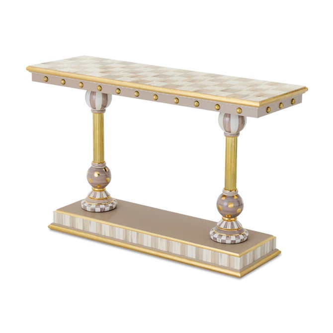 Mocha Brass & Ceramic Console Table image number 2