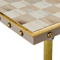 Mocha Brass & Ceramic Console Table