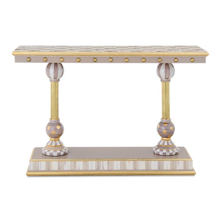 Mocha Brass & Ceramic Console Table