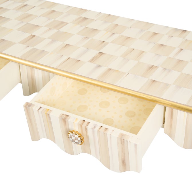 Mocha Check & Stripe Console Table image number 2