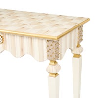 Mocha Check & Stripe Console Table