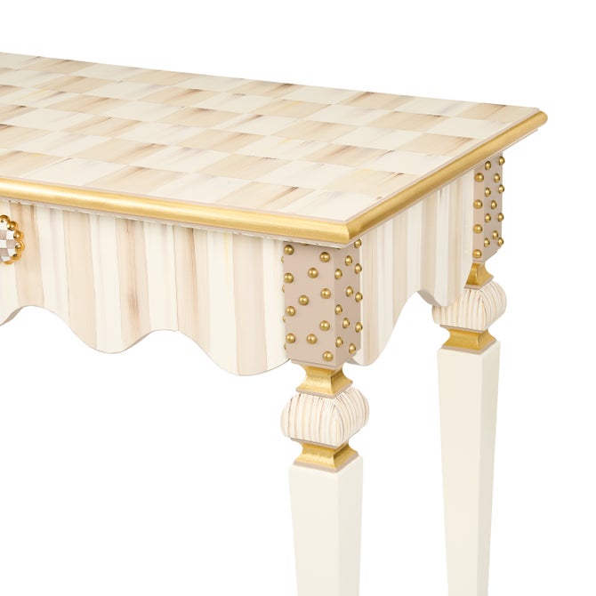 Mocha Check & Stripe Console Table image number 3