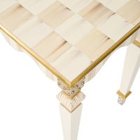 Mocha Check & Stripe Console Table