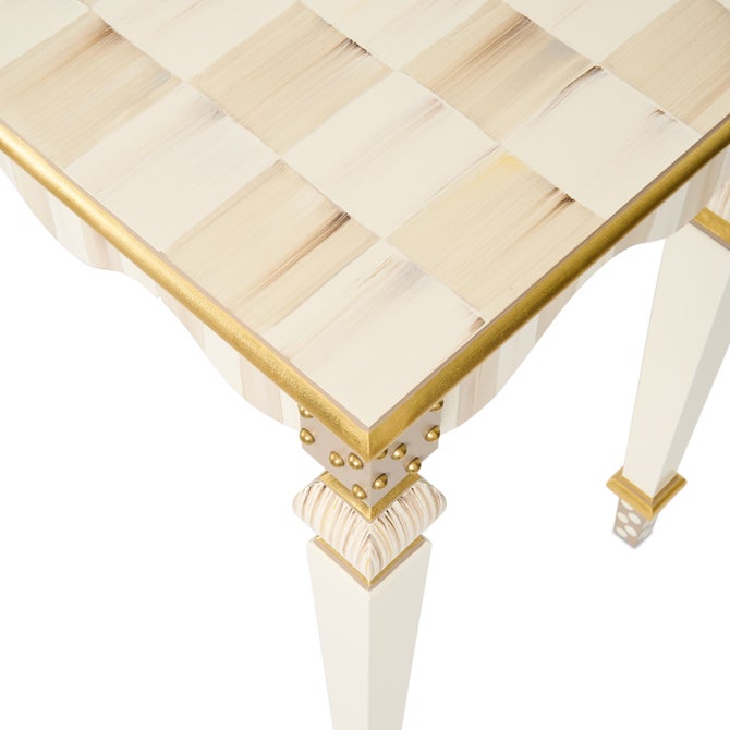Mocha Check & Stripe Console Table image number 4