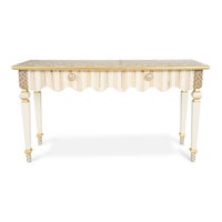 Mocha Check & Stripe Console Table