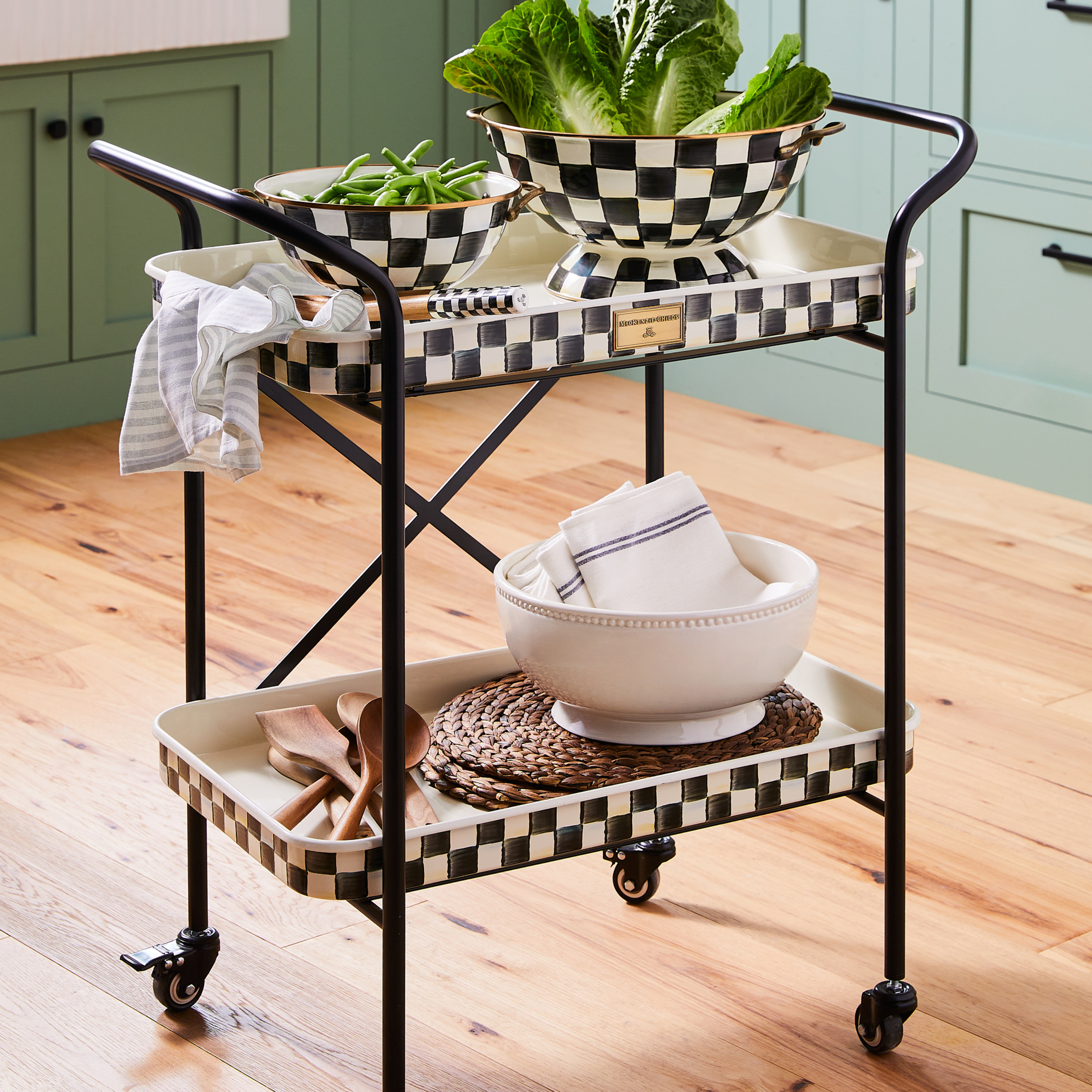 MacKenzie-Childs | Courtly Check 2-Tier Kitchen Cart