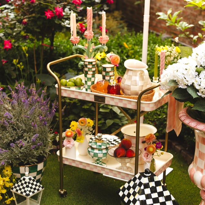 Rosy Check 2-Tier Kitchen Cart image number 5
