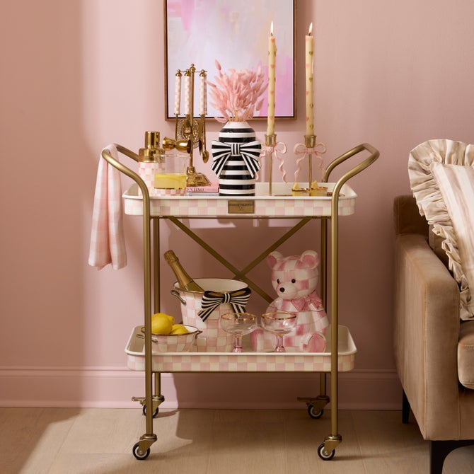 Rosy Check 2-Tier Kitchen Cart image number 8