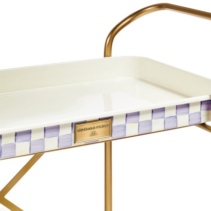 Violet Check 2-Tier Kitchen Cart