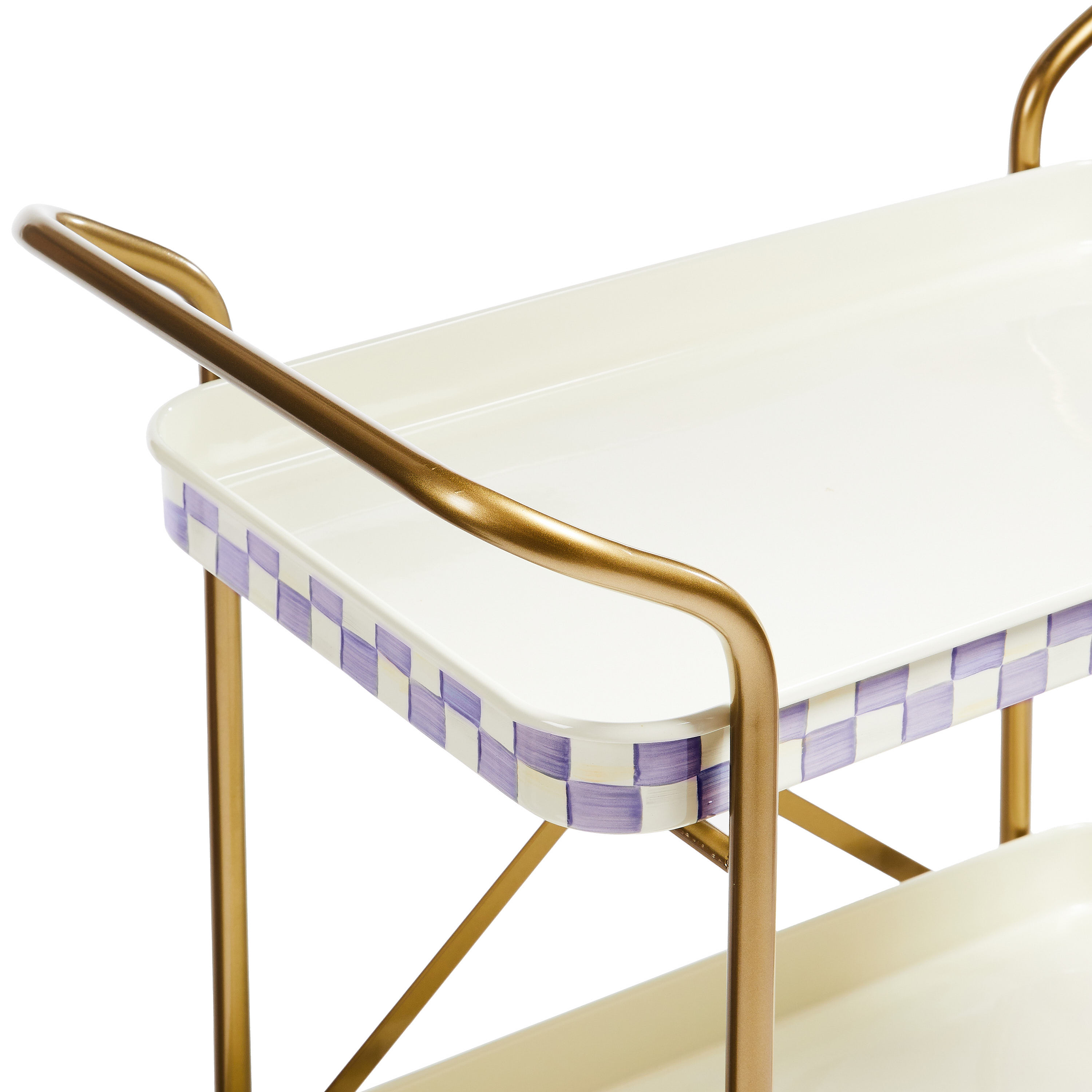 MacKenzie-Childs | Violet Check 2-Tier Kitchen Cart