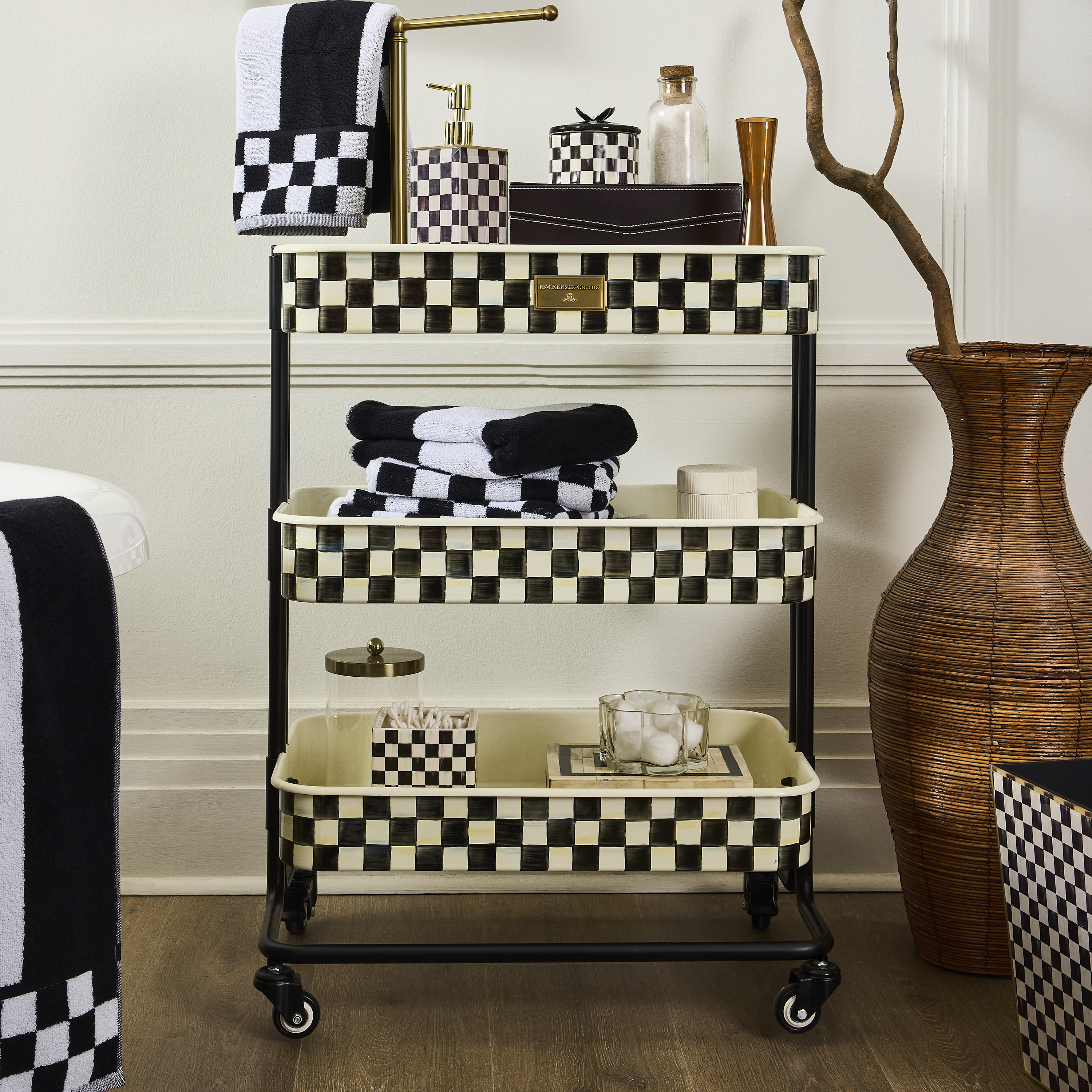 MacKenzie-Childs Courtly Check Kitchen Cart - Thumbnail 4