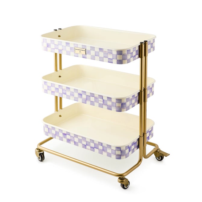 Violet Check 3-Tier Kitchen Cart image number 0
