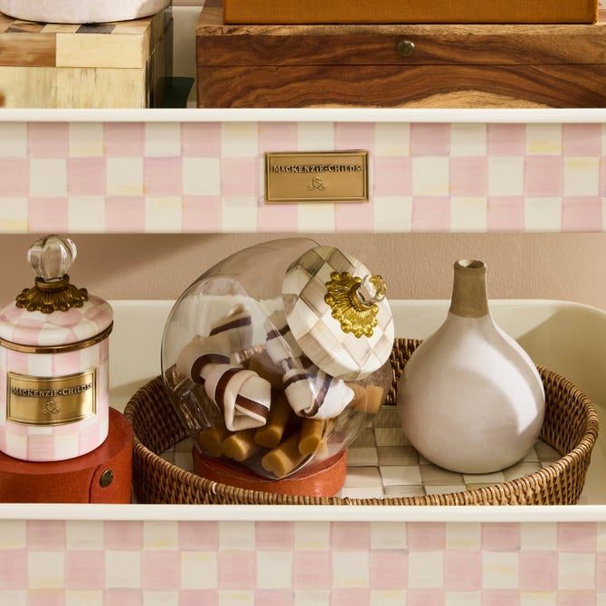 Rosy Check 3-Tier Kitchen Cart image number 2