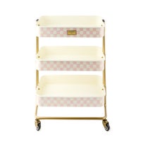 Rosy Check 3-Tier Kitchen Cart