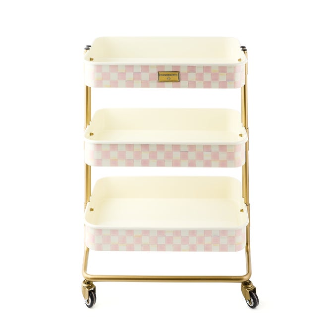 Rosy Check 3-Tier Kitchen Cart image number 0
