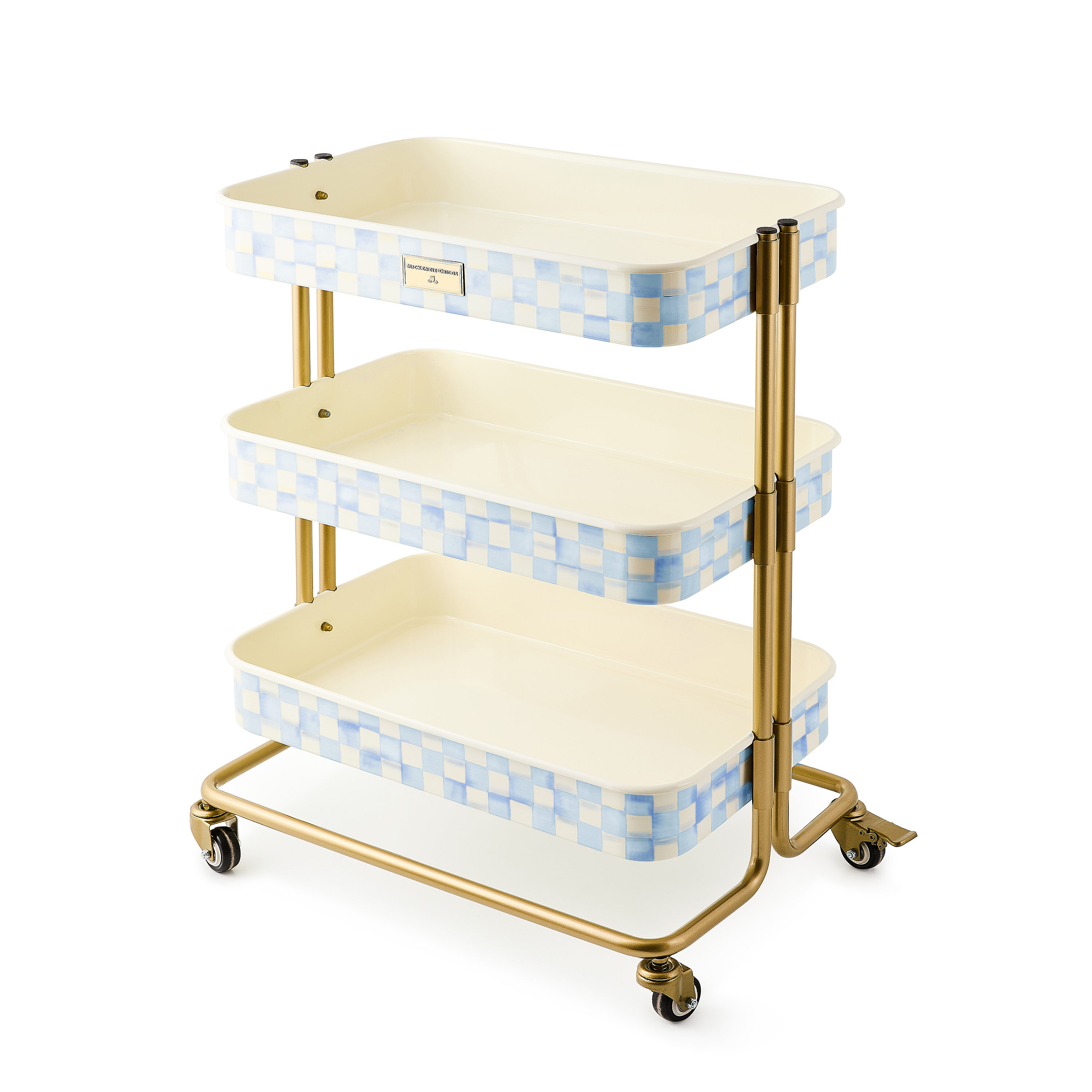 MacKenzie-Childs | Sky Check 3-Tier Kitchen Cart