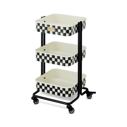 Courtly Check 3-Tier Compact Kitchen Cart