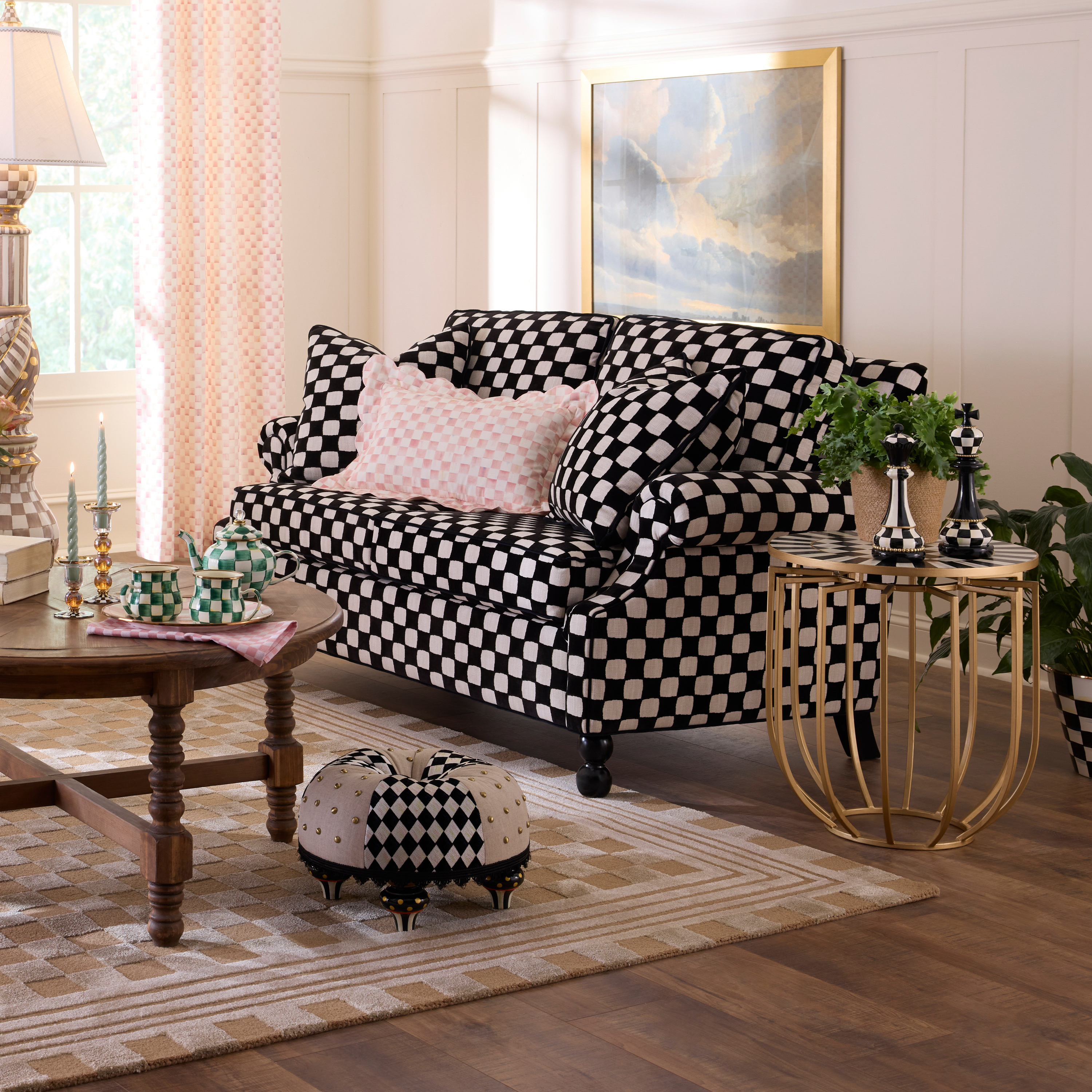 MacKenzie-Childs Gambit Loveseat - Thumbnail 2