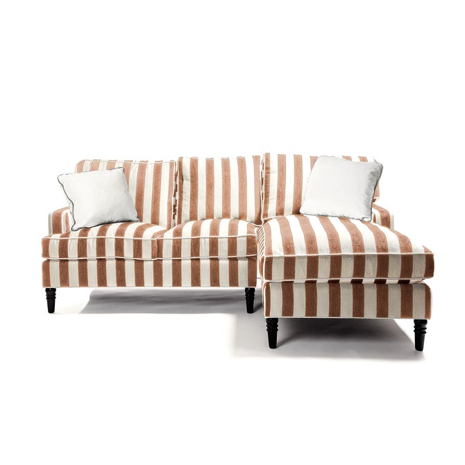 Marquee Brown Stripe 2-Piece Right Arm Chaise Sectional image number 0