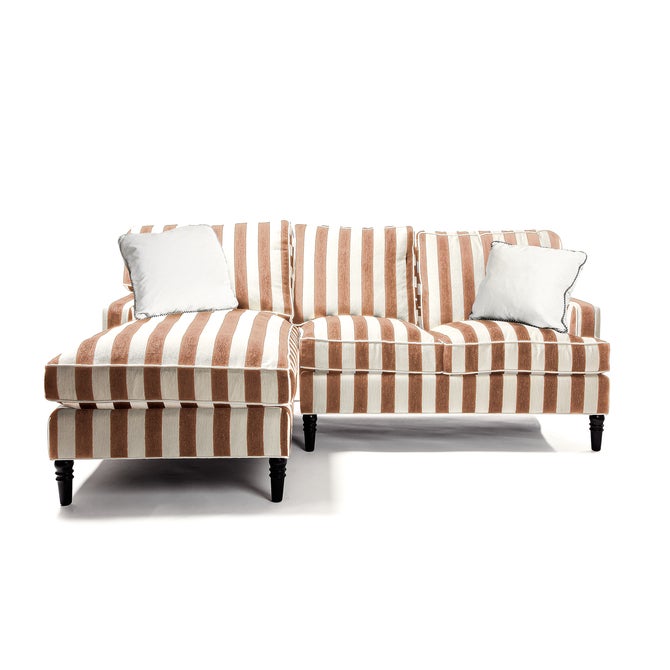 Marquee Brown Stripe 2-Piece Left Arm Chaise Sectional image number 0