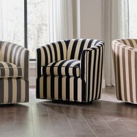 Marquee Black Stripe Chenille Swivel Chair