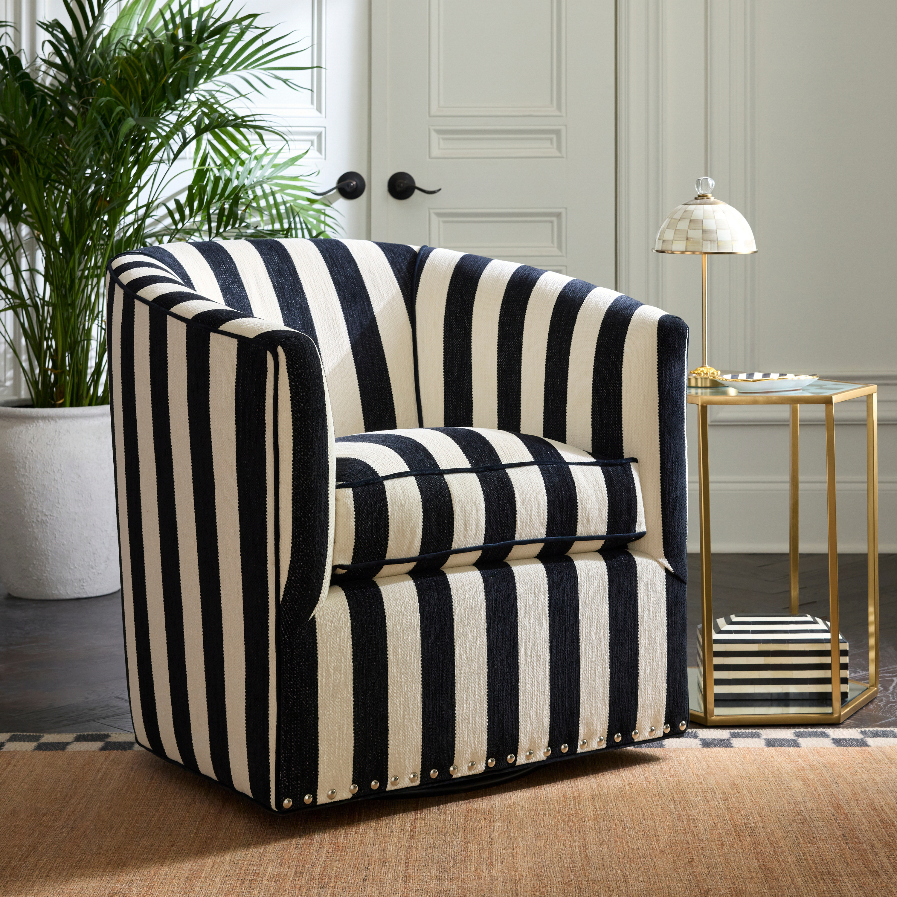 MacKenzie-Childs Marquee Swivel Chair - Thumbnail 5