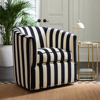 Marquee Black Stripe Chenille Swivel Chair