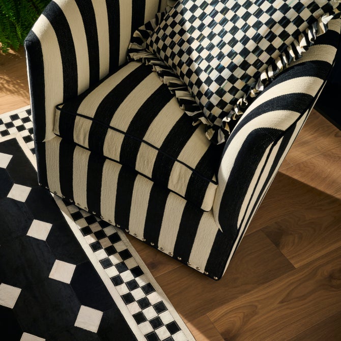 Marquee Black Stripe Chenille Swivel Chair image number 8