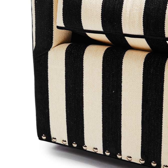 Marquee Black Stripe Chenille Swivel Chair image number 2