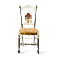 Sterling Check Flower Basket Side Chair