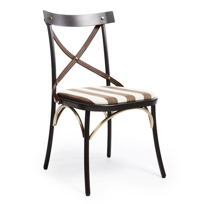 Flatiron Brown Stripe Dining Chair image number 0