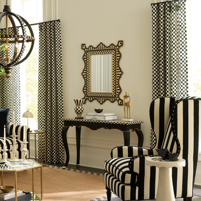 Courtly Check & Stripe Large Wall Mirror image number 1
