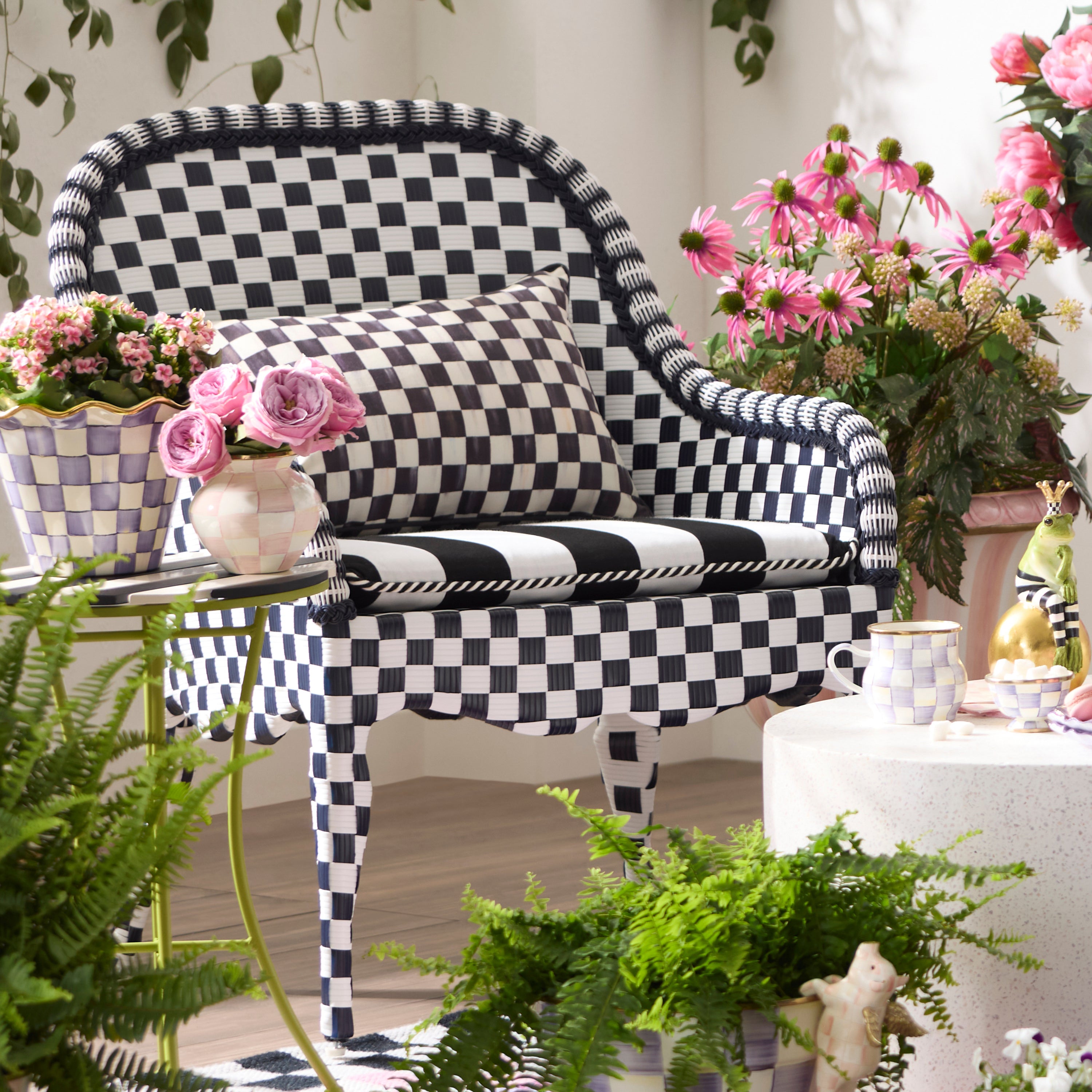 MacKenzie-Childs | Gambit Check Outdoor Accent Chair