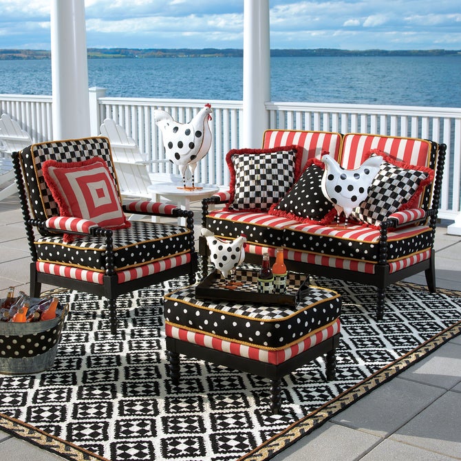 Spindle Cabana Outdoor Ottoman image number 2