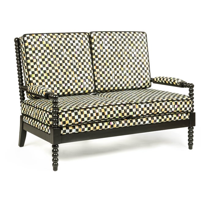 Spindle Check Outdoor Loveseat image number 1