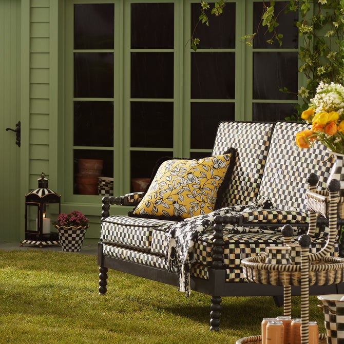 Spindle Check Outdoor Loveseat image number 5