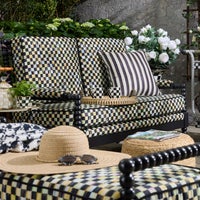 Spindle Check Outdoor Loveseat
