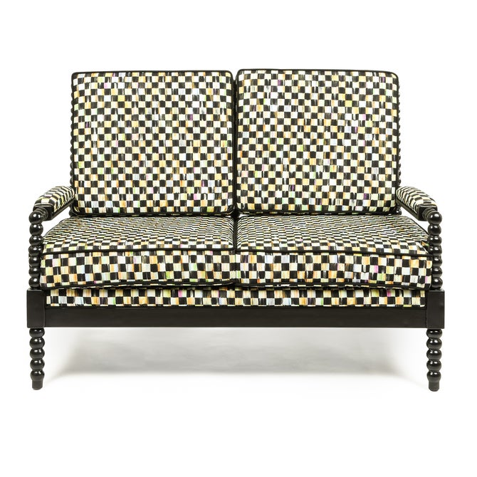 Spindle Check Outdoor Loveseat image number 2