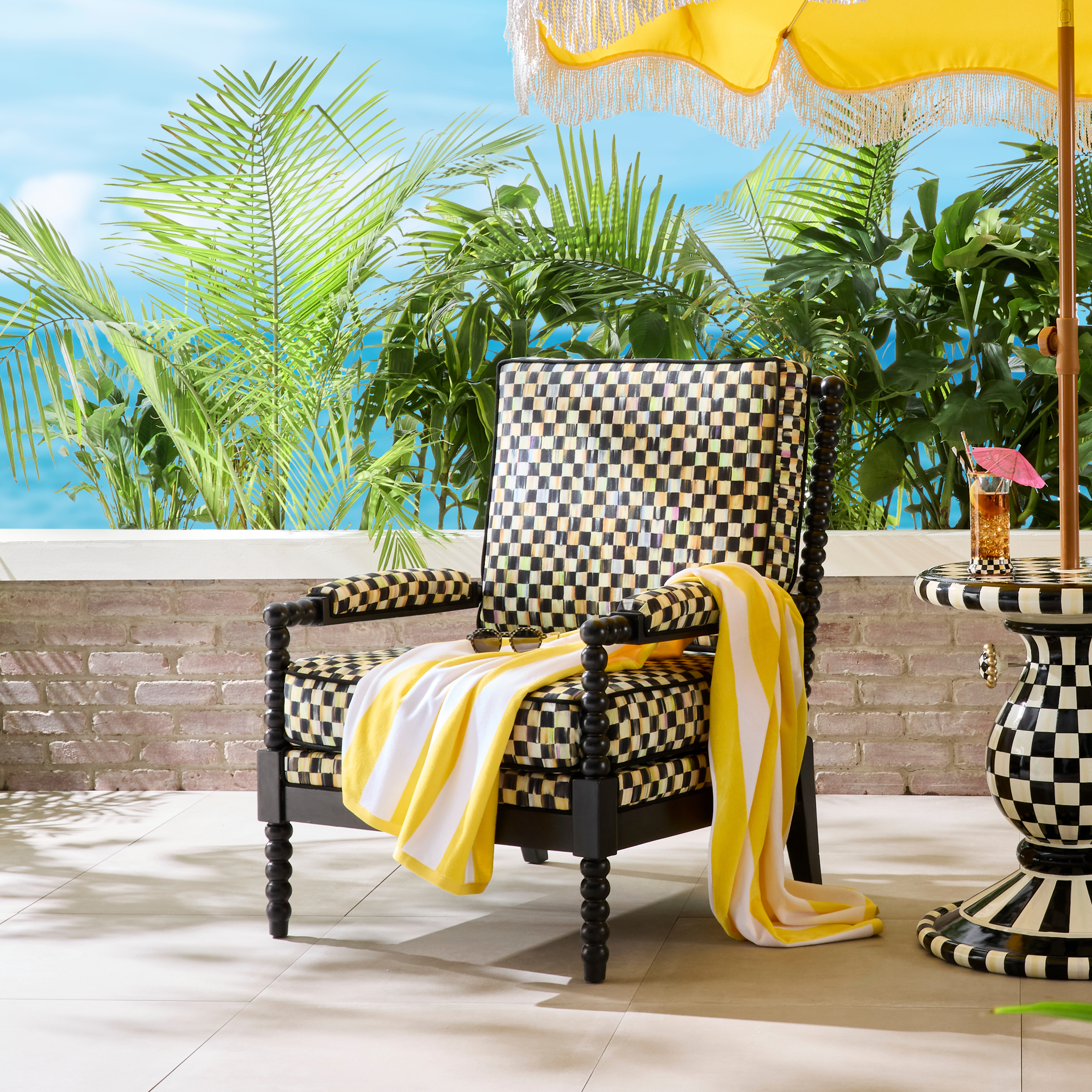 MacKenzie-Childs | Spindle Check Outdoor Chair