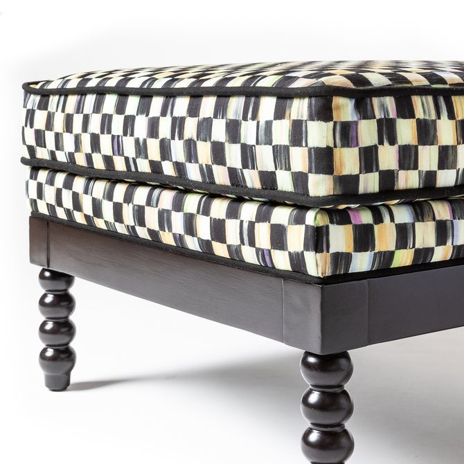 Spindle Check Outdoor Ottoman image number 4