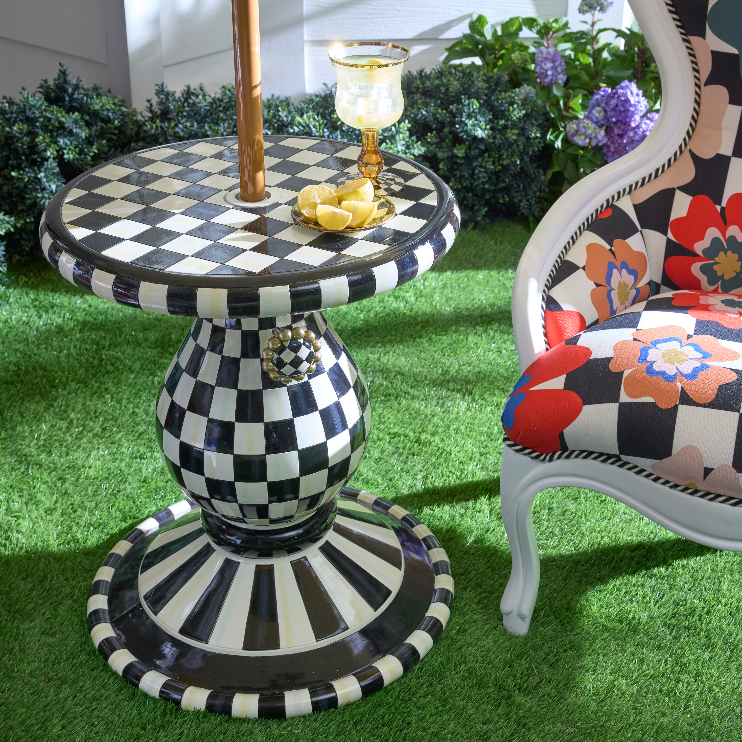 MacKenzie-Childs Courtly Umbrella Stand Side Table - Thumbnail 3