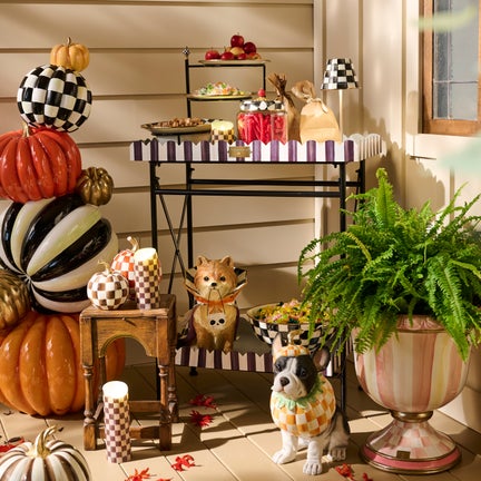 Courtly Stripe Galvanized Indoor/Outdoor Butler