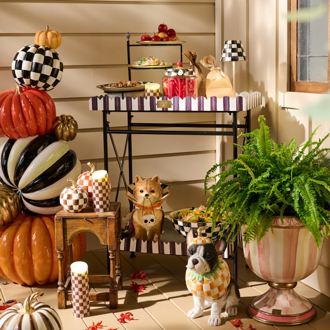 Courtly Stripe Galvanized Indoor/Outdoor Butler image number 1