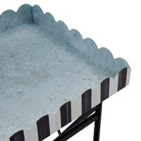 Courtly Stripe Galvanized Indoor/Outdoor Butler